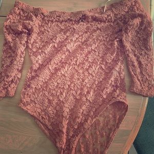 Pink Off-Shoulder Bodysuit